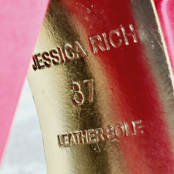 NEW Jessica Rich Red Strappy Buckle Ankle Strap Block Heeled Sandals W671 - Picture 11 of 12